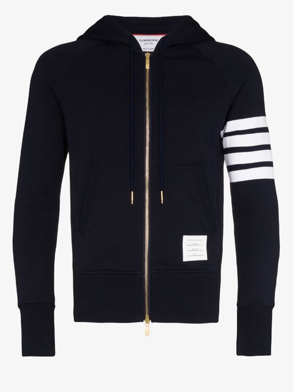 Thom Browne 4-bar sleeve zip-up hoodie | Browns Hoodies