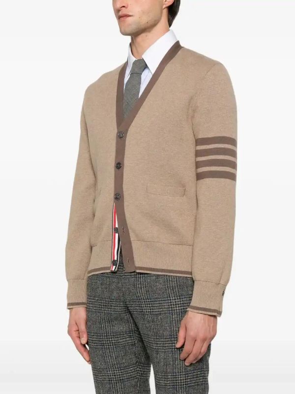 Thom Browne 4-Bar Stripe Cotton Cardigan | Browns Cardigans
