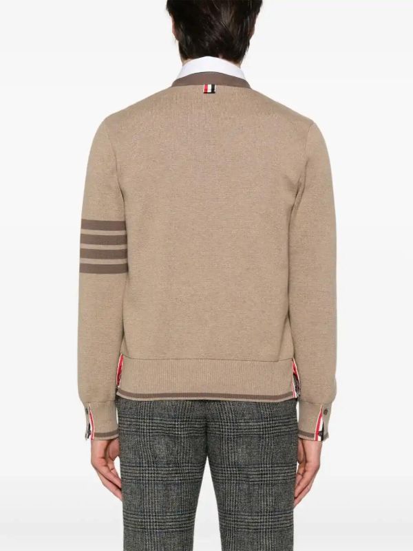 Thom Browne 4-Bar Stripe Cotton Cardigan | Browns Cardigans