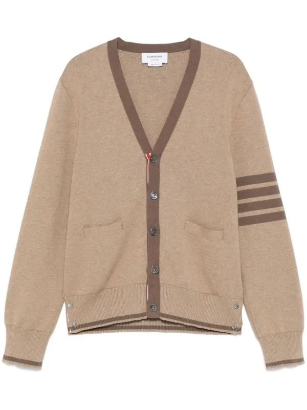 Thom Browne 4-Bar stripe cotton cardigan | Browns Cardigans