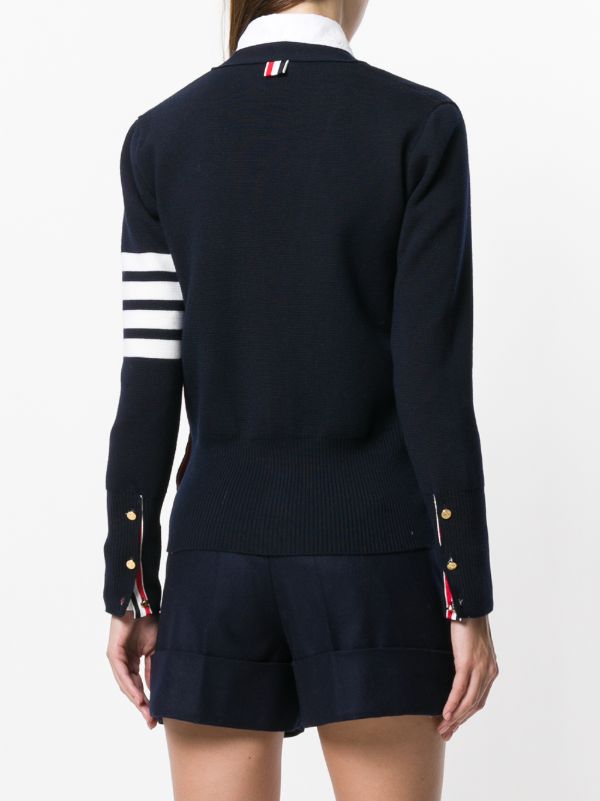 Thom Browne 4-bar Stripe Merino Wool Cardigan | Browns Cardigans