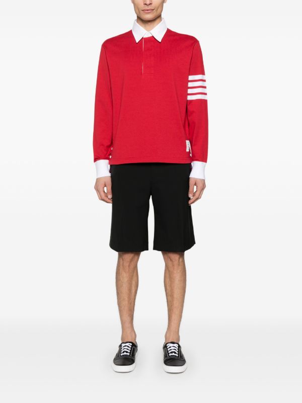 Thom Browne 4-Bar Stripe Polo Shirt | Browns Polo Shirts
