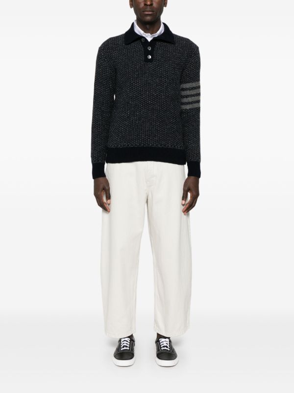 Thom Browne 4-Bar Tweed Sweater | Browns Knitted Sweaters