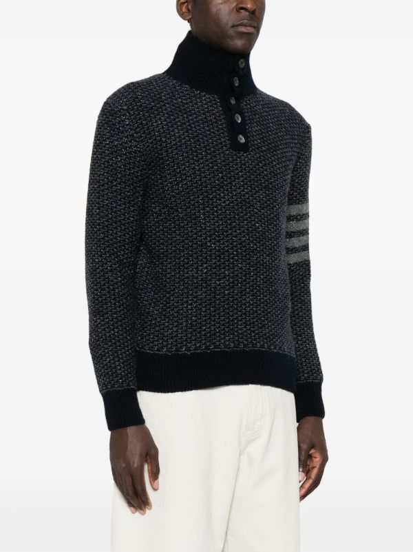 Thom Browne 4-Bar Tweed Sweater | Browns Knitted Sweaters