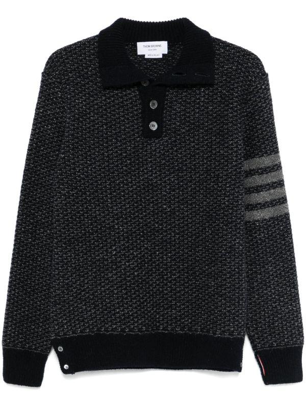 Thom Browne 4-Bar tweed sweater | Browns Knitted Sweaters