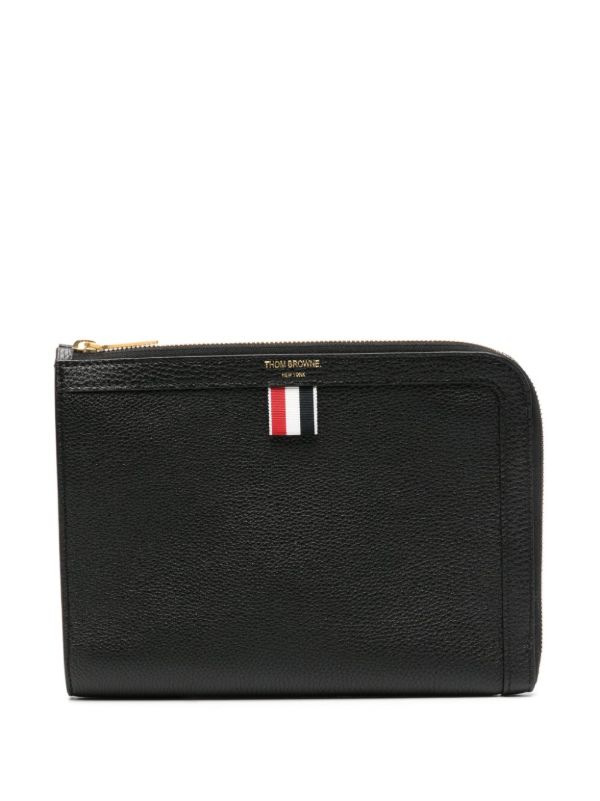 Thom Browne Black RWB Leather Wallet | Browns Wallets & Billfolds