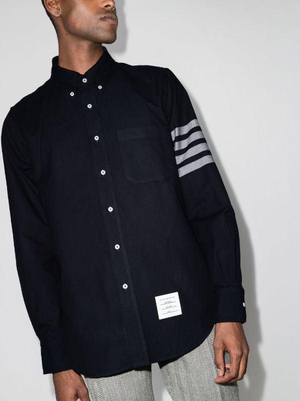 Thom Browne Blue 4-bar Stripe Cotton Shirt | Browns Shirts