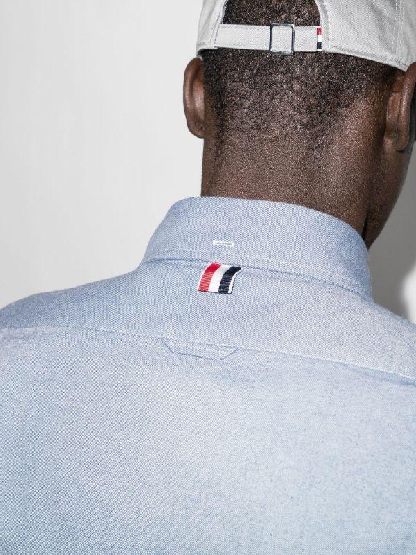 Thom Browne Blue 4-Bar Stripe Cotton Shirt | Browns Shirts