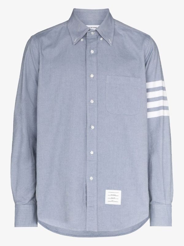 Thom Browne blue 4-Bar Stripe cotton shirt | Browns Shirts