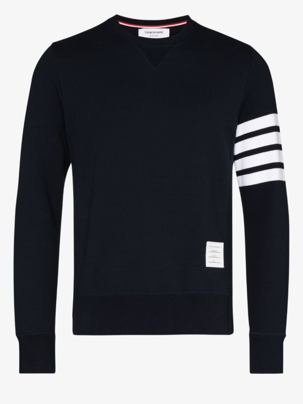 Thom Browne blue 4-Bar stripe cotton sweatshirt | Browns Sweatshirts