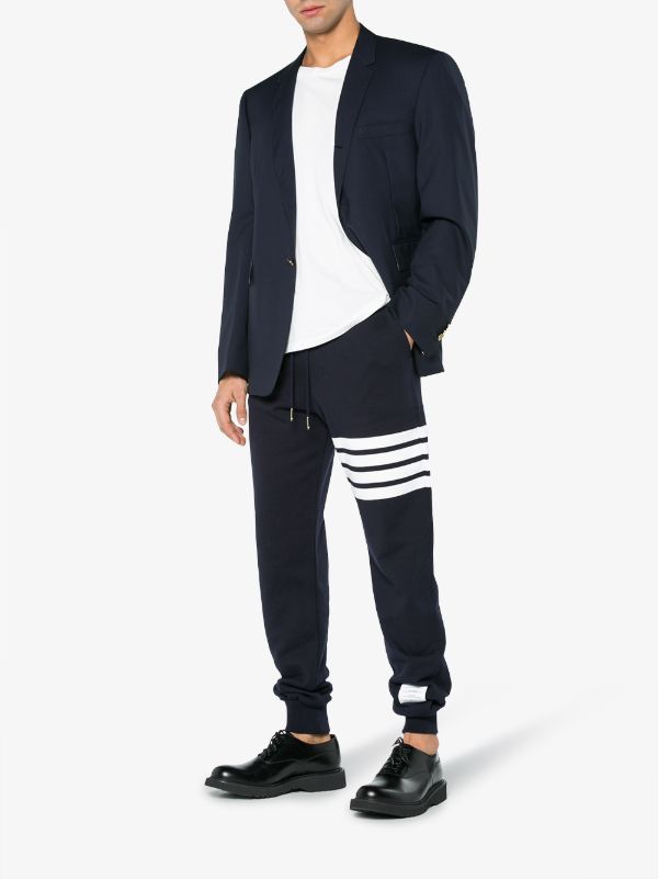 Thom Browne Blue 4-Bar Stripe Cotton Track Pants | Browns Sweatpants