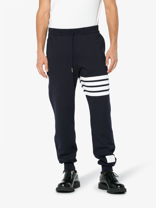 Thom Browne Blue 4-Bar Stripe Cotton Track Pants | Browns Sweatpants