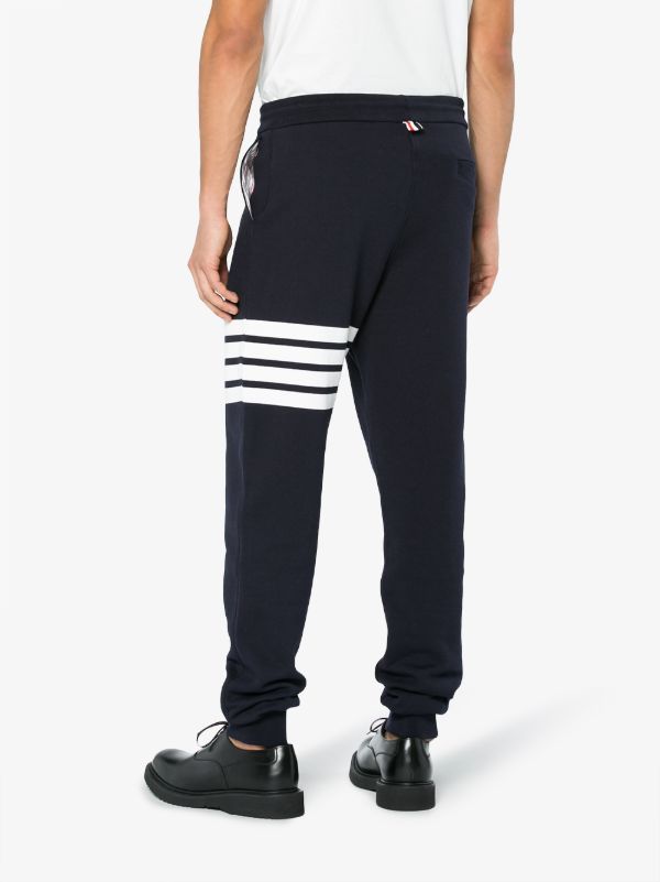 Thom Browne Blue 4-Bar Stripe Cotton Track Pants | Browns Sweatpants