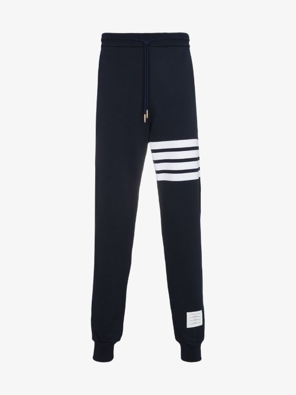 Thom Browne blue 4-Bar stripe cotton track pants | Browns Sweatpants