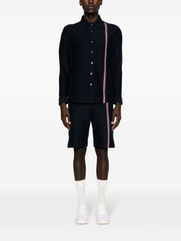 Thom Browne Blue RWB Stripe Cotton Shorts | Browns Bermuda Shorts