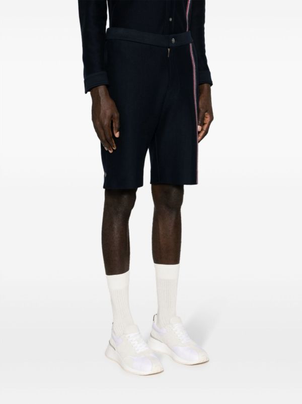 Thom Browne Blue RWB Stripe Cotton Shorts | Browns Bermuda Shorts