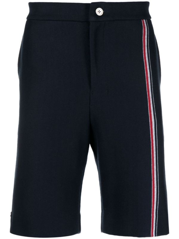 Thom Browne Blue RWB Stripe Cotton Shorts | Browns Bermuda Shorts