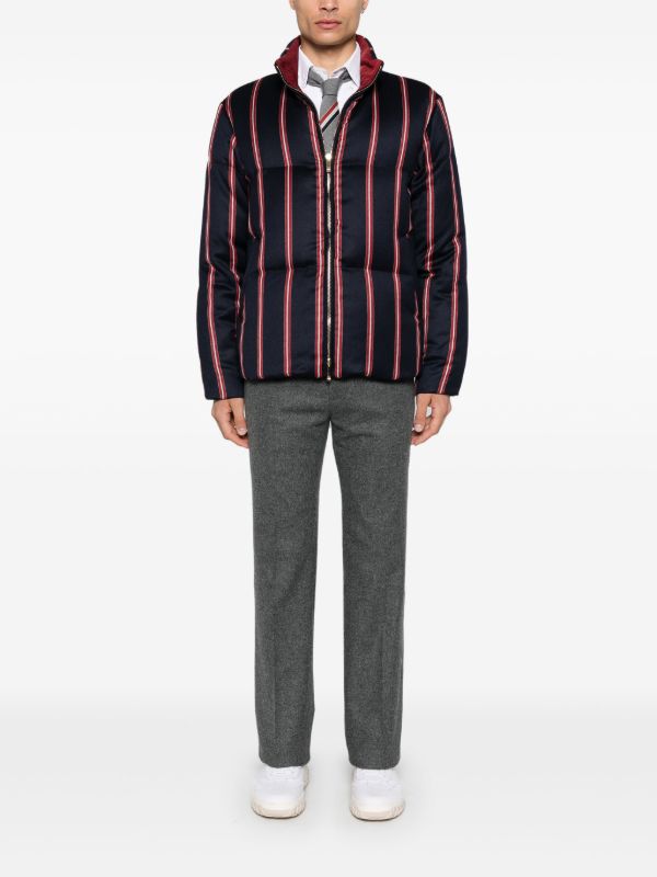 Thom Browne Blue Striped Puffer Jacket | Browns Down Jackets