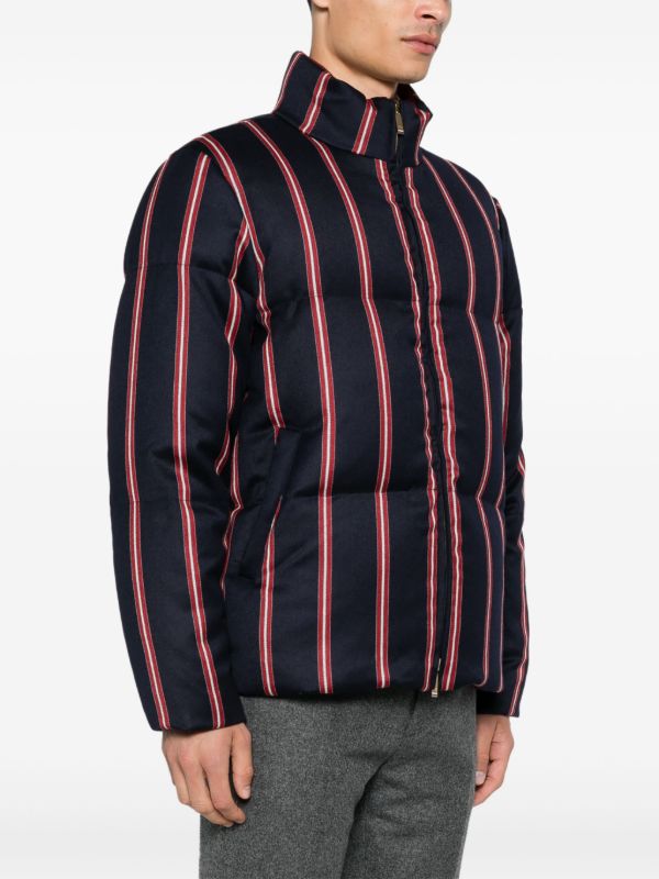 Thom Browne Blue Striped Puffer Jacket | Browns Down Jackets