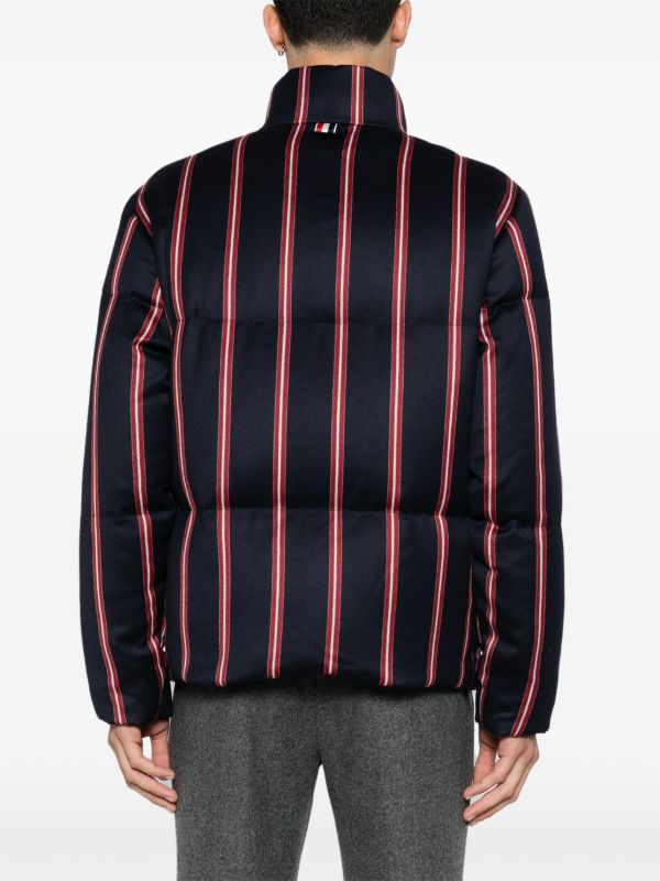 Thom Browne Blue Striped Puffer Jacket | Browns Down Jackets