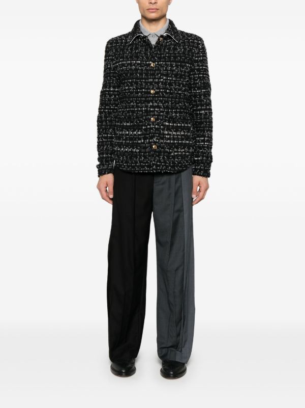 Thom Browne Denim Ribbon Tweed Jacket | Browns Shirt Jackets