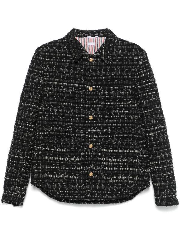 Thom Browne Denim Ribbon Tweed Jacket | Browns Shirt Jackets