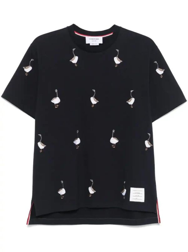 Thom Browne embroidered-motif T-shirt | Browns T-Shirts