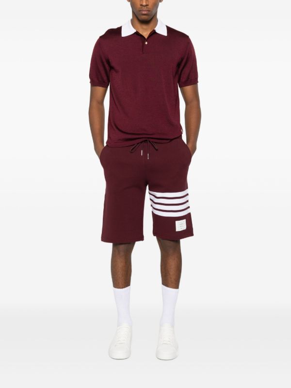 Thom Browne Four-stripe Cotton Shorts | Browns Track & Running Shorts