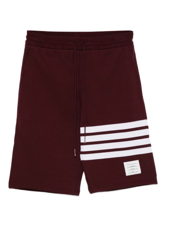 Thom Browne four-stripe cotton shorts | Browns Track & Running Shorts