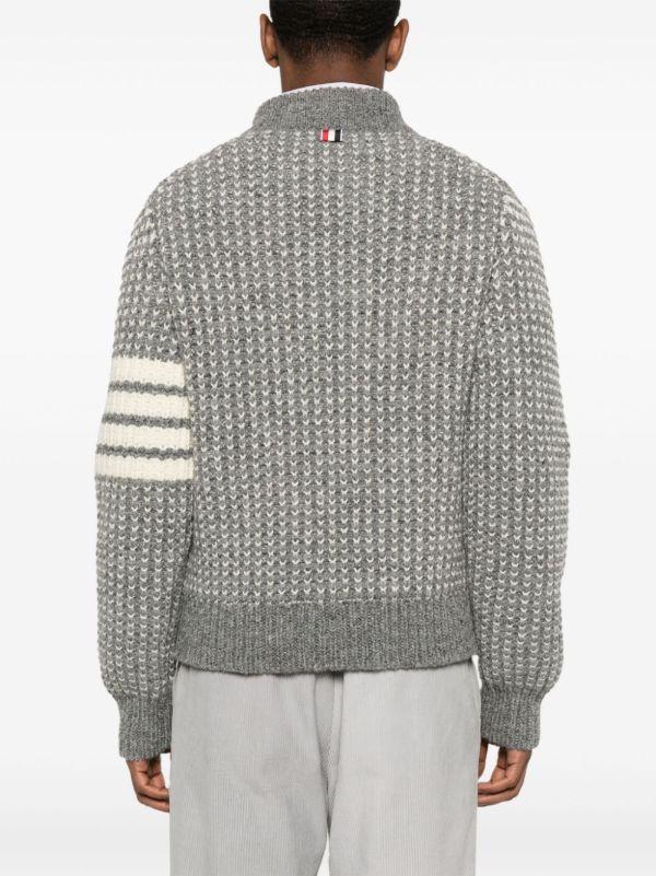 Thom Browne Grey 4-Bar Jacket | Browns Cardigans