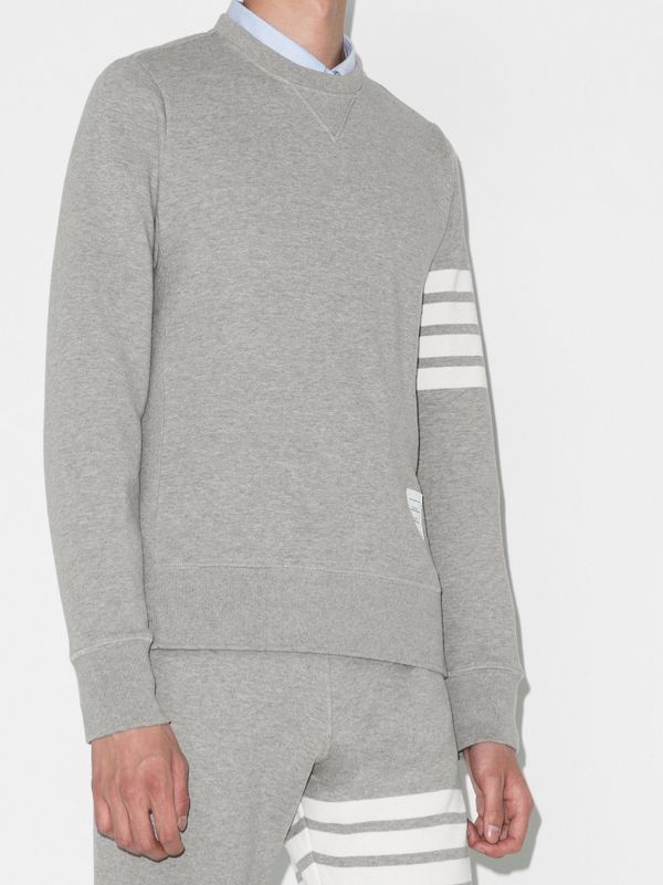 Thom Browne Grey 4-bar Stripe Cotton Sweatshirt | Browns Sweatshirts