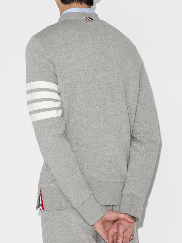 Thom Browne Grey 4-bar Stripe Cotton Sweatshirt | Browns Sweatshirts