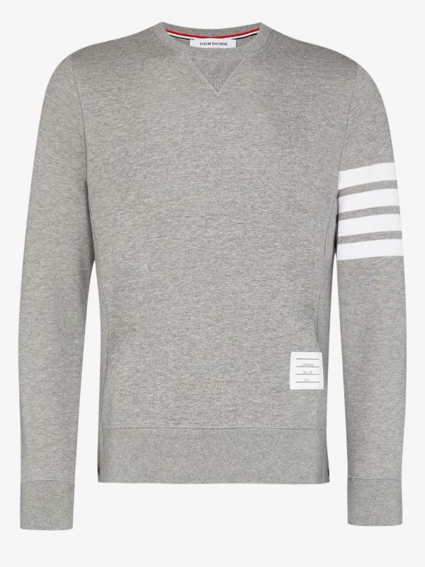 Thom Browne grey 4-bar stripe cotton sweatshirt | Browns Sweatshirts