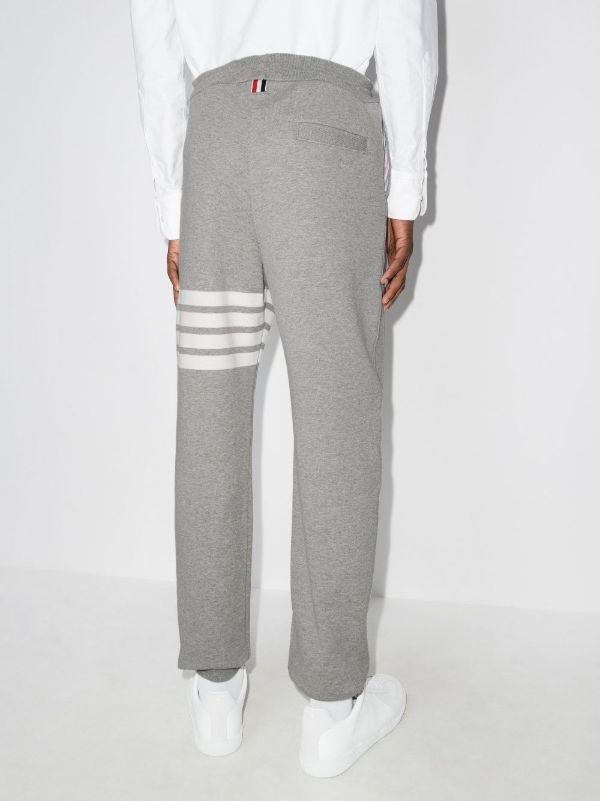 Thom Browne Grey Classic 4-Bar Cotton Track Pants | Browns Sweatpants