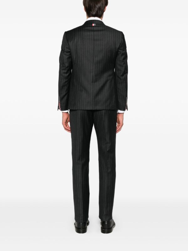 Thom Browne Grey Pinstriped Wool Blazer | Browns Blazers