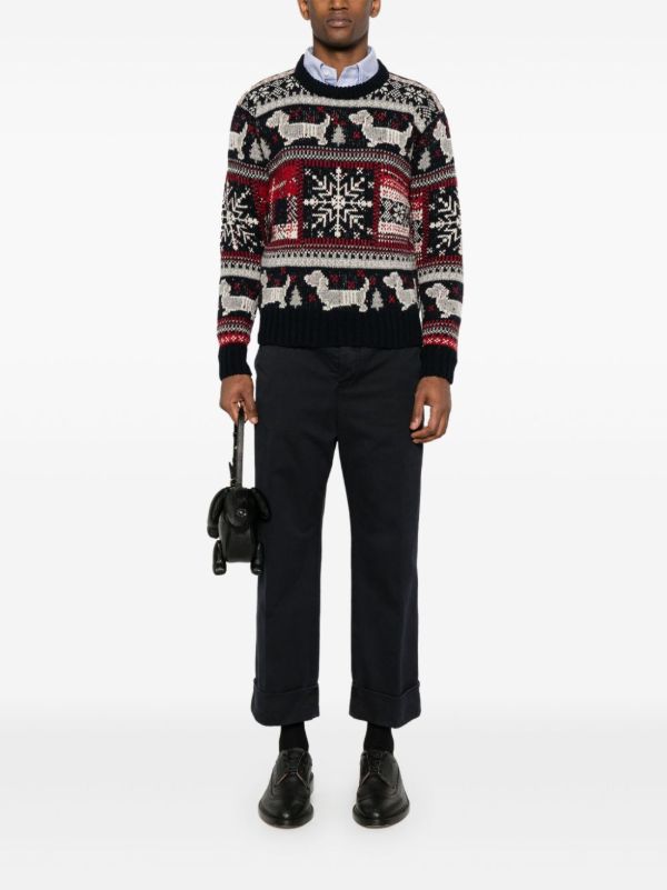 Thom Browne Holiday Hector Sweater | Browns Knitted Sweaters