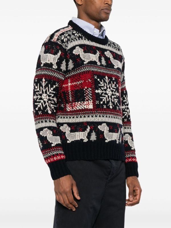 Thom Browne Holiday Hector Sweater | Browns Knitted Sweaters