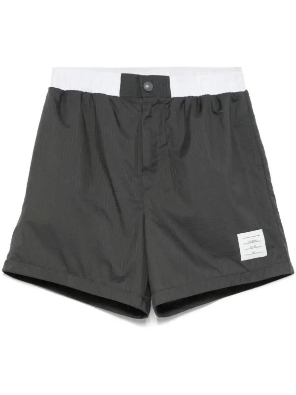Thom Browne logo-waistband ripstop shorts | Browns Track & Running Shorts