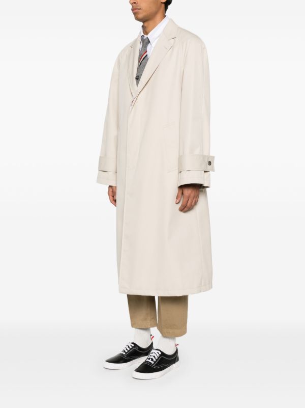 Thom Browne Neutrals Long Trench Coat | Browns Trench Coats