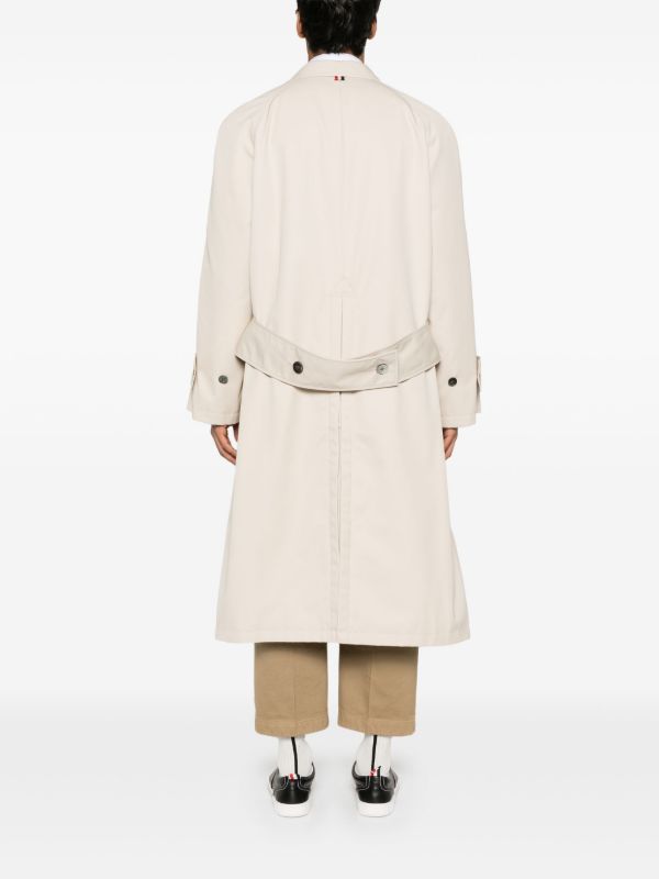 Thom Browne Neutrals Long Trench Coat | Browns Trench Coats