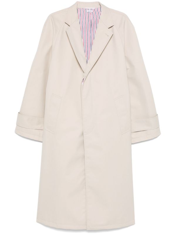 Thom Browne Neutrals Long Trench Coat | Browns Trench Coats