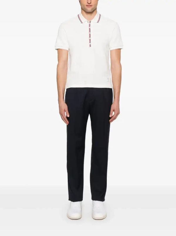 Thom Browne RWB Stripe-detail Polo Shirt | Browns Polo Shirts