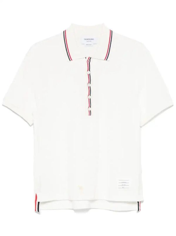 Thom Browne RWB stripe-detail polo shirt | Browns Polo Shirts