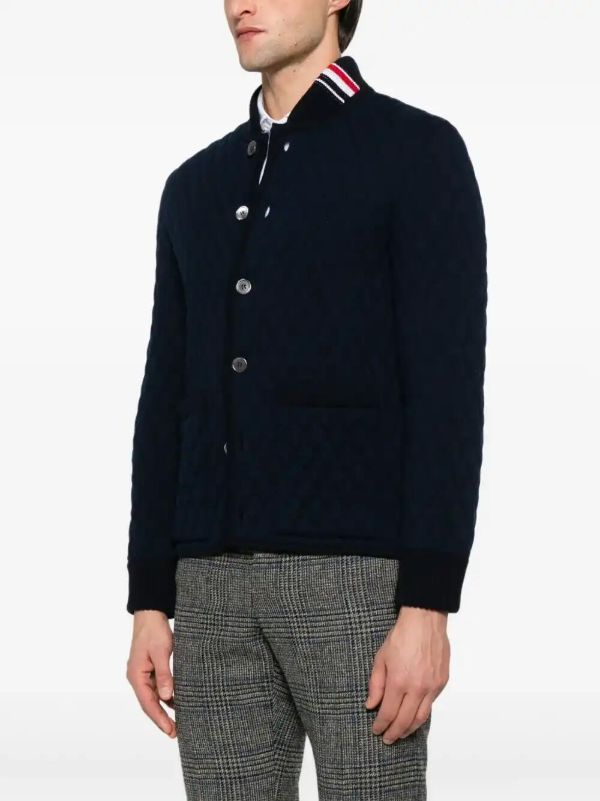 Thom Browne RWB Stripe-detail Quilted Jacket