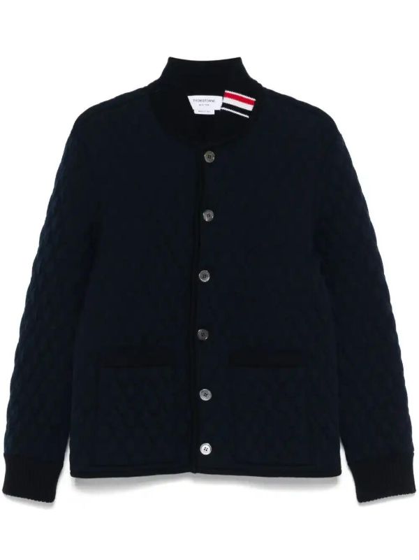 Thom Browne RWB stripe-detail quilted jacket