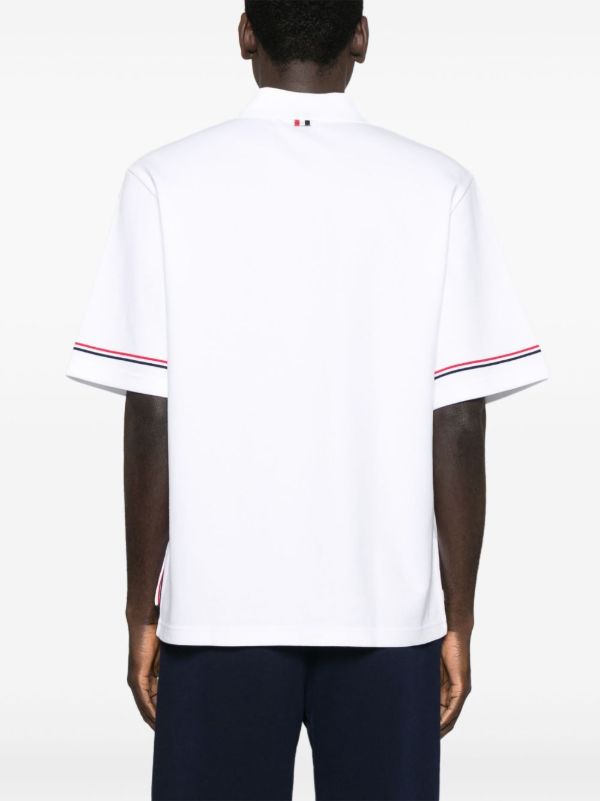 Thom Browne Striped Polo Shirt | Browns Polo Shirts