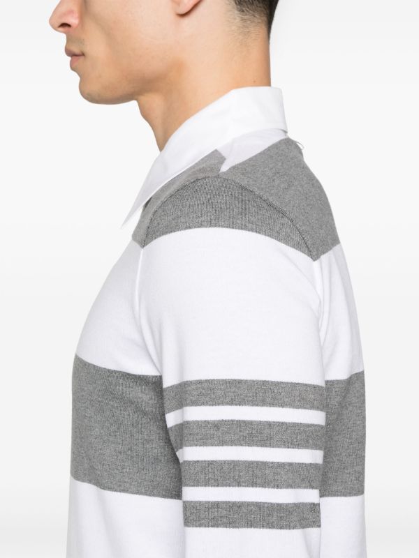 Thom Browne Striped Polo Shirt | Browns Polo Shirts