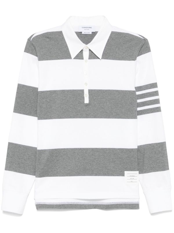 Thom Browne Striped Polo Shirt | Browns Polo Shirts