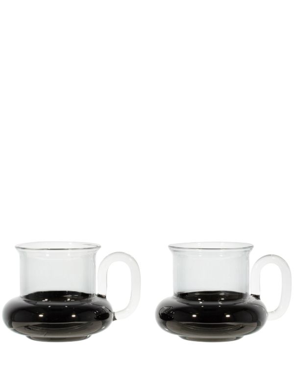 Tom Dixon Black Bump Glass Teacup Set | Browns Homeware