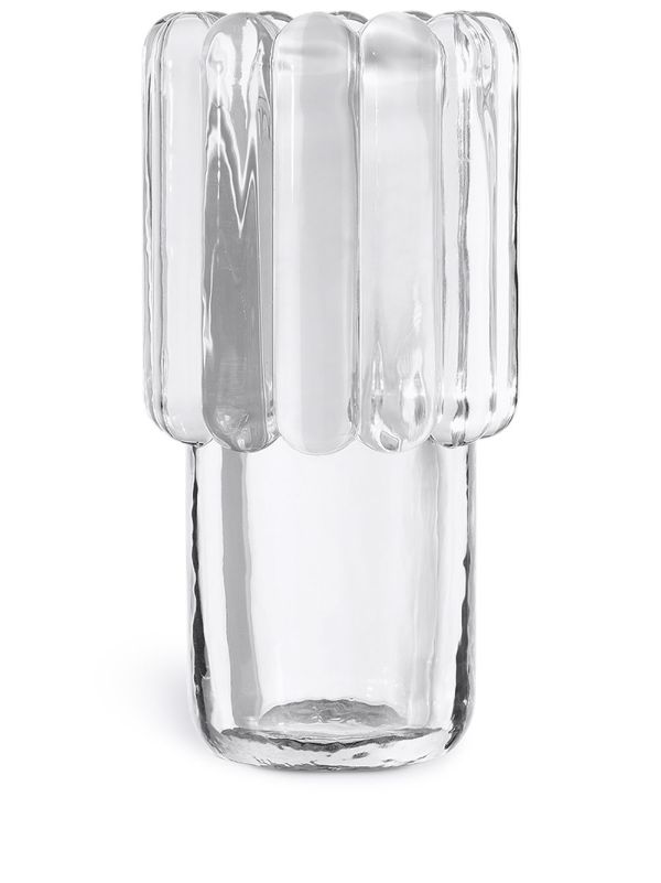 Tom Dixon Clear Press Medium Glass Vase | Browns Vases
